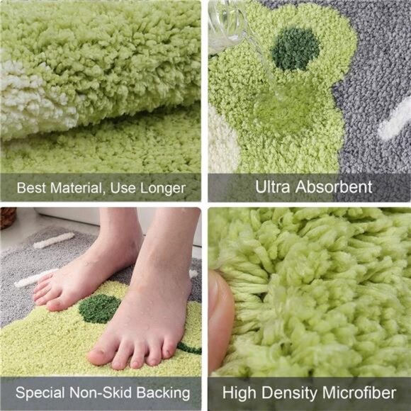 Bath Mat Cute Shower Rug, Luxury Shaggy High Absorbent and Anti Slip - Picture 6 of 8
